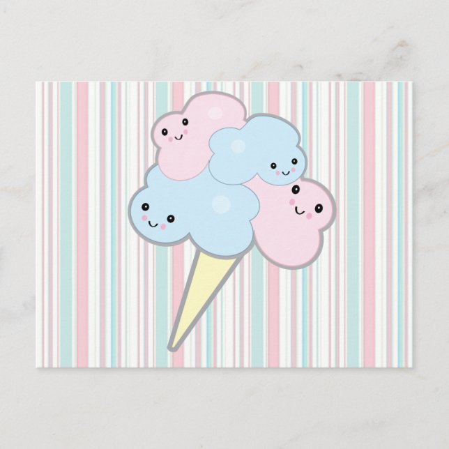 sött kawaii sockervadd vykort (Framsida)
