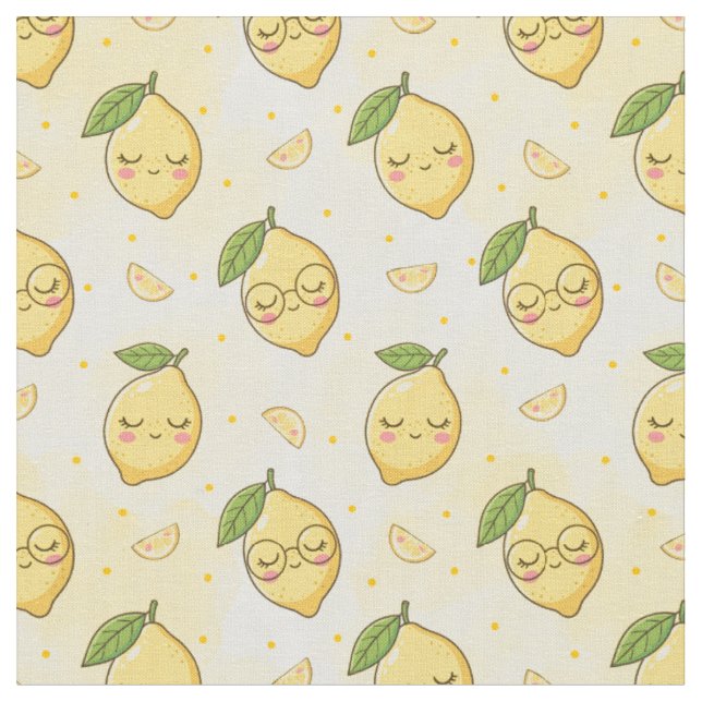 Sött Kawaii Sommar Frukt Mönster, Söt Vattenfärg Tyg (Närbild)