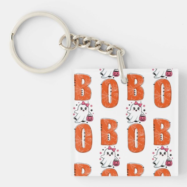 Sött Kawaii-spöke “Boo” Halloween-design (Framsidan)