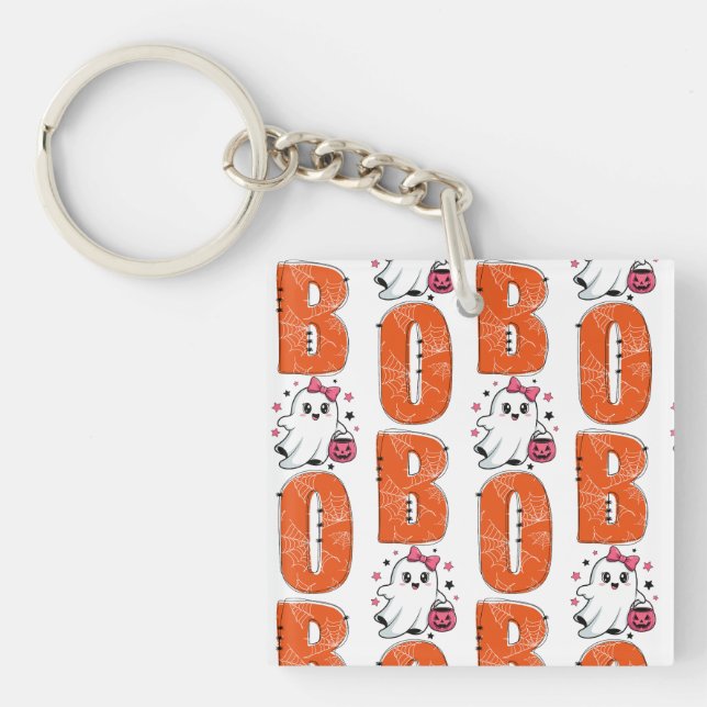 Sött Kawaii-spöke “Boo” Halloween-design (Framsidan)