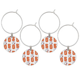 Sött Kawaii-spöke “Boo” Halloween-design Berlock Vinglas