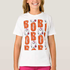 Sött Kawaii-spöke “Boo” Halloween-design T Shirt