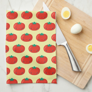 Sött Kawaii Tomatmönster Kökshandduk
