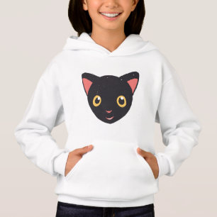 Sött Kitty-ansikte Svart Kattunge T Shirt
