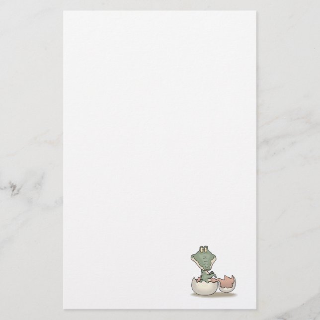 sött kläckande babyalligator brevpapper (Framsida)