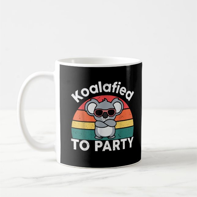 Sött Koalafierat Party Rolig Koala-design present Kaffemugg (Vänster)