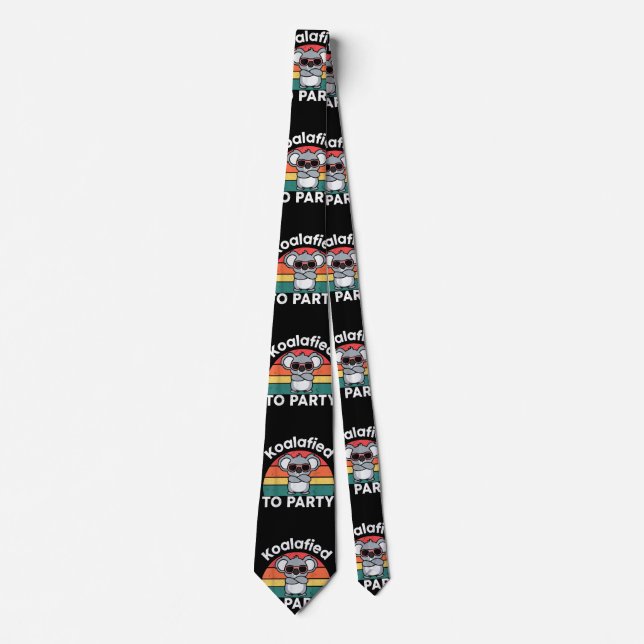 Sött Koalafierat Party Rolig Koala-design present Slips (Framsida)
