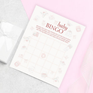 Sött Körsbärsdessert Baby Shower Bingo Spel