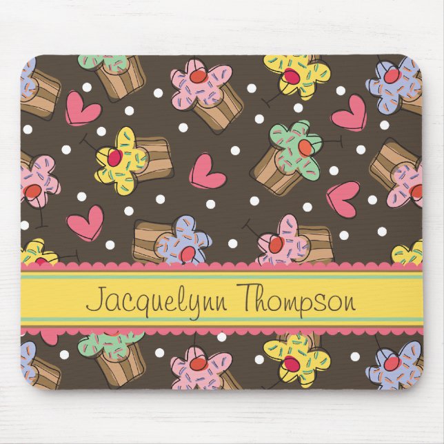 Sött körsbärsrött gulligt muffinskonfektbageri musmatta (Framsidan)