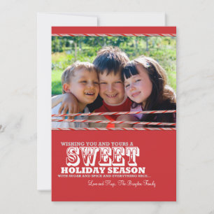 Sött kort 5x7 för candy canejulfoto
