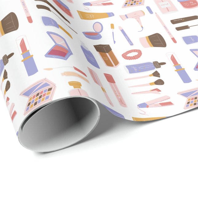 Sött kosmetiskt sminkmönster presentpapper (Rullad Hörn)
