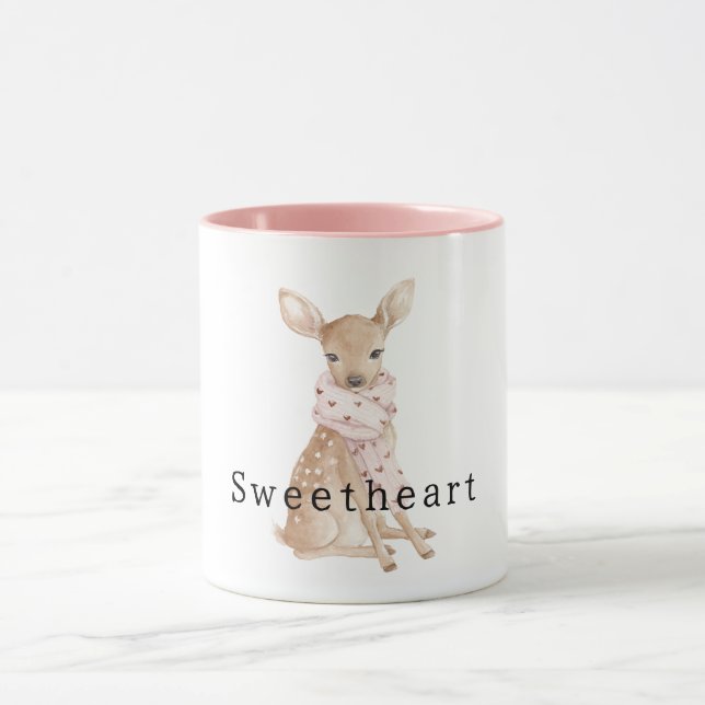 Sött krämig tvättbjörn hjärtdonut mugg (Center)