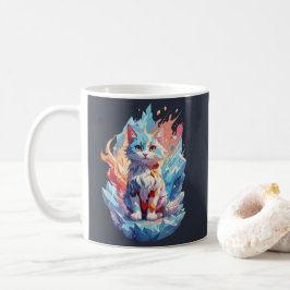 Sött kristallfantasikattdesign kaffemugg