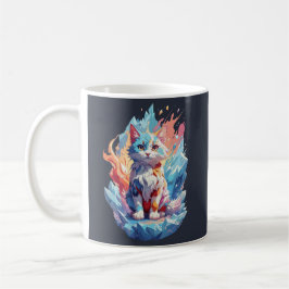 Sött kristallfantasikattdesign kaffemugg