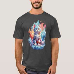 Sött kristallfantasikattdesign t shirt