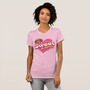 Sött & Kryddigt Leopardläppar Retro Hjärtat T Shirt