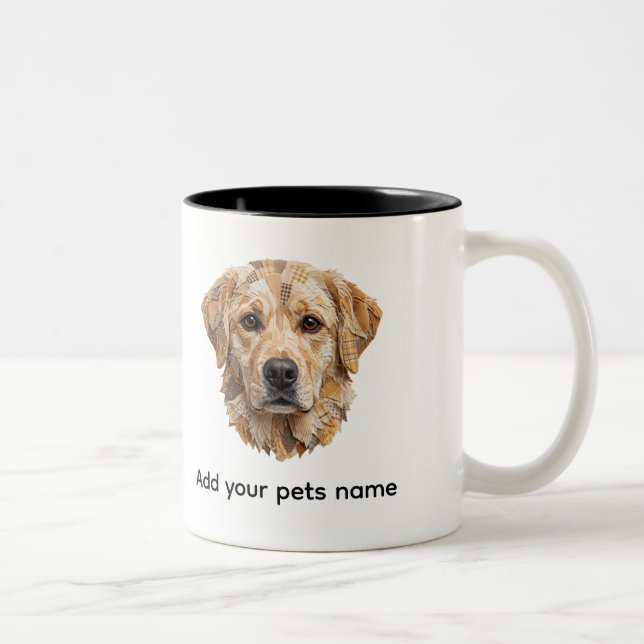 Sött Labrador Hund Design Två-Tonad Mugg (Höger)