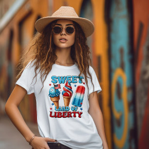 Sött land av frihet 4 juli t shirt