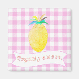 Sött lantligt rosa kungligt sött ananas magnet