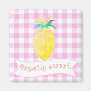 Sött lantligt rosa kungligt sött ananas magnet