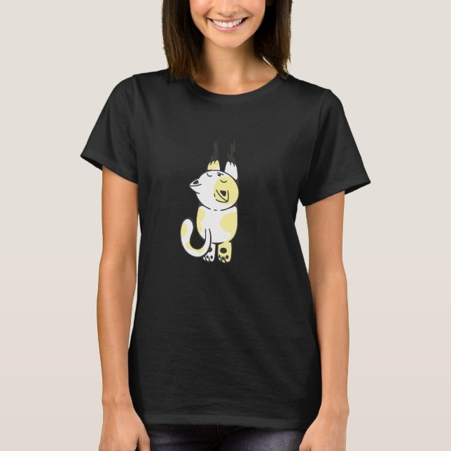 Sött Lat Cat Husdjur T Shirt (Framsida)