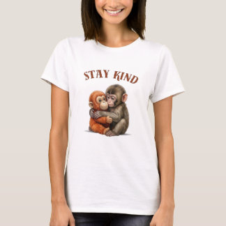 Sött ledsamt babyapa Känslomässig gosedjur djur T Shirt