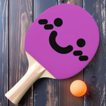 Sött Leende Ansikte Lila Pingisracket