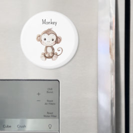 Sött Leende Apa Djur Magnet