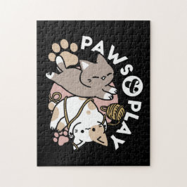 Sött Lekfullt Kattdesign – Roliga Tassar och Lekfu Pussel