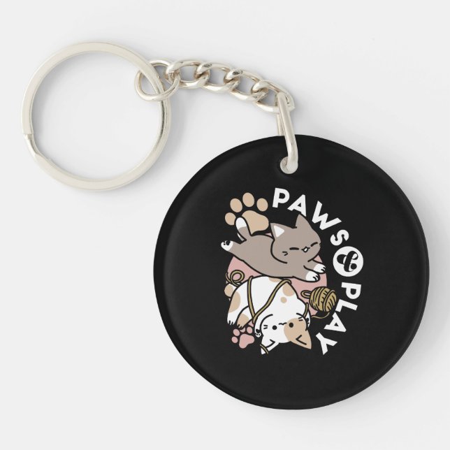 Sött lekfullt kattdesign – Roliga tassar och lekko (Framsidan)