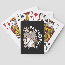 Sött lekfullt kattdesign – Roliga tassar och lekko Casinokort