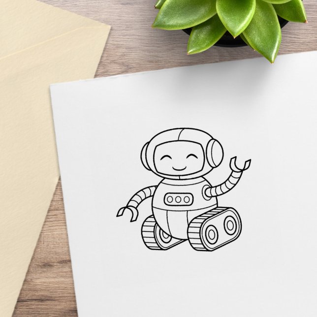 Sött leksaksrobot Färg mig Stämpel (Skapare uppladdad)