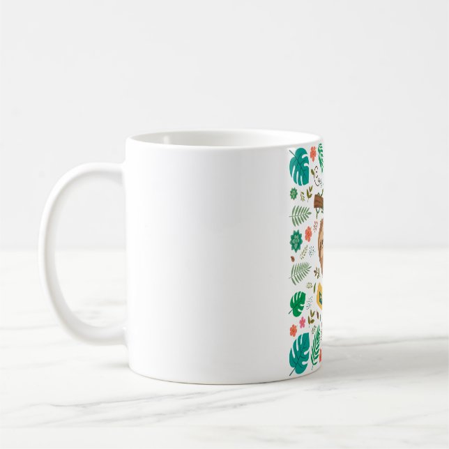 Sött Lento Ta Det Lugnt Mönster Kaffemugg (Vänster)