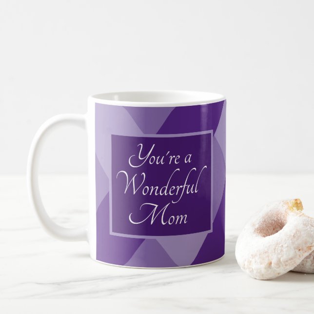 Sött lila meddelande till mamma på mors dag kaffemugg (Med munk)
