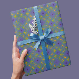 Sött lila och grönt modernt present till mamma presentpapper