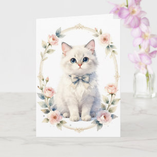 sött lillet katt-kort kort