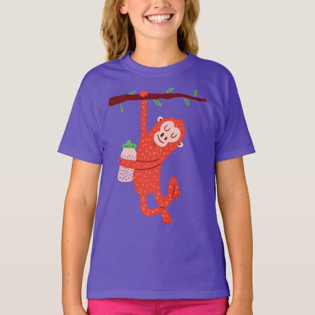 Sött litet apmotiv t shirt (Framsida)