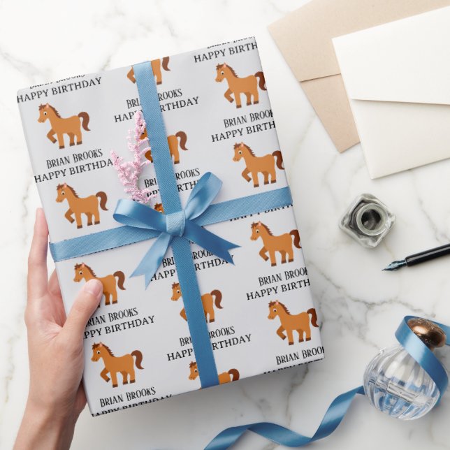 Sött litet hästnamn födelsedag presentpapper (Gifting)