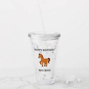 Sött litet hästnamn födelsedag take away mugg