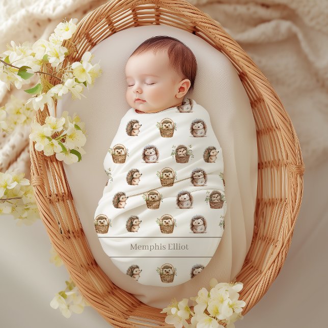 Sött Litet Igelkott Ny Babyfirande Nurseriespresen Fleecefilt (Skapare uppladdad)