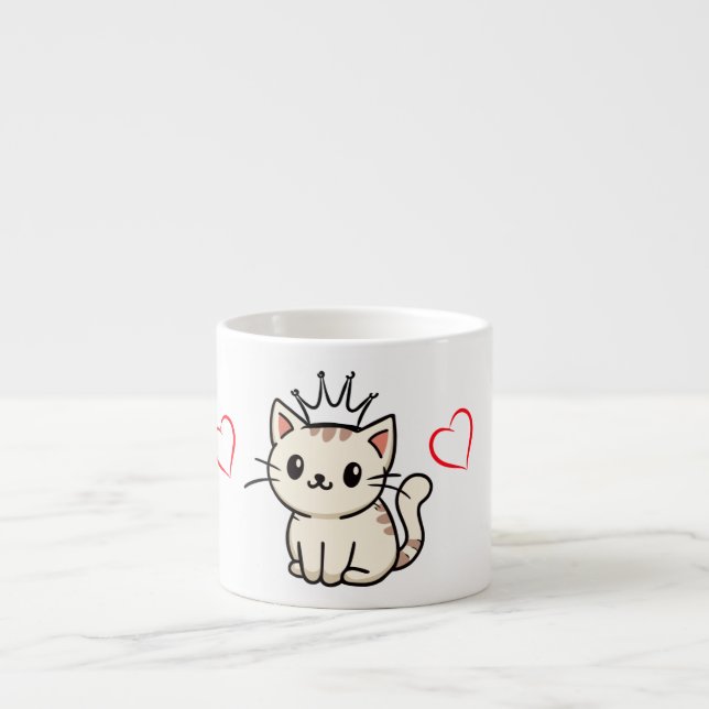 Sött litet katt i en kopp Kattälskare Mugg Espressomugg (Framsidan)