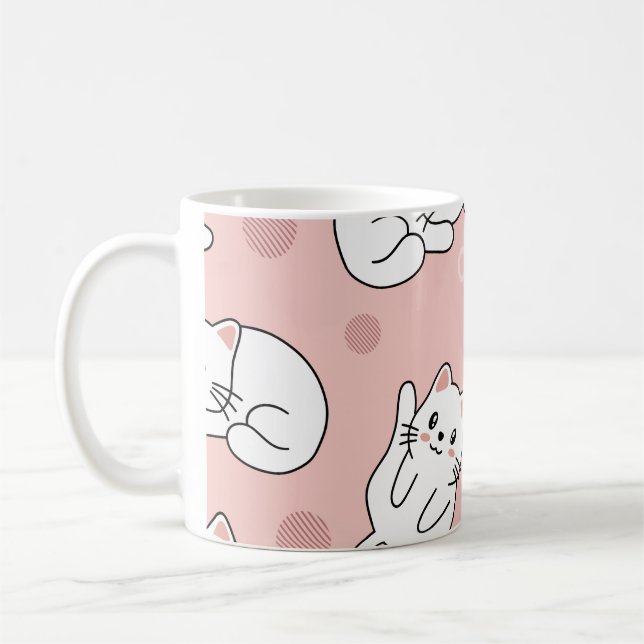 Sött litet katt kaffemugg (Vänster)