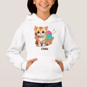 Sött litet kattgarn älskare add namn t shirt