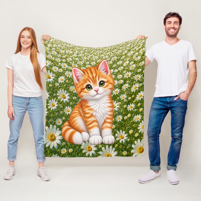 Sött litet kattunge fleecefilt (På plats)