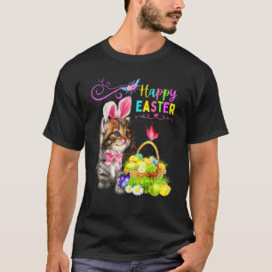 Sött litet kattunge Glad påsk Katt Kanin Och Ägg 1 T Shirt