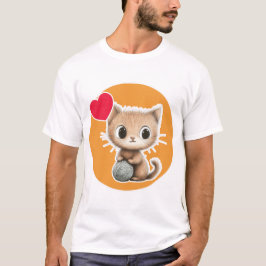 Sött litet kattunge med sin garnboll t shirt