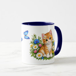 Sött litet kattunge mugg