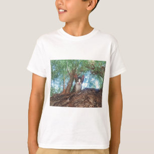 Sött litet kattunge som leker i skogen t-shirt