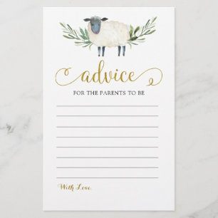 Sött litet Lamb Greenery Advice Card