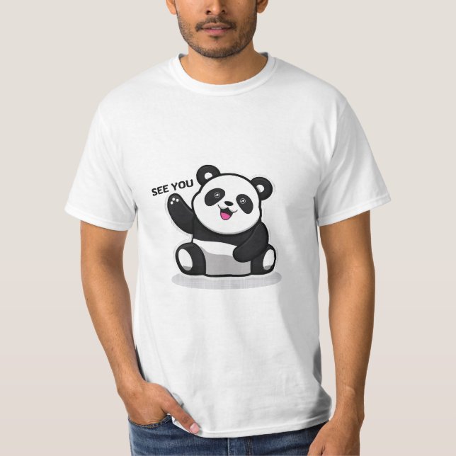 sött litet panda t shirt (Framsida)